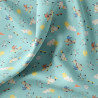 Printed Cotton DOGFUN Blue / Yellow